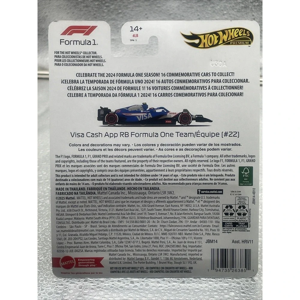 Hot Wheels - Premium - 2024 Formula 1 - VISA CASH AP RB Formula 1  TEAM #22